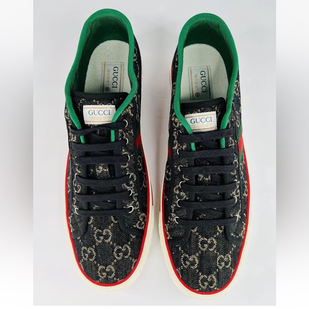 Gucci Tennis 1977 GG Supreme Jacquard Sylvie Sneakers G 13 - US 13.5 - EU 47 - Picture 6 of 11